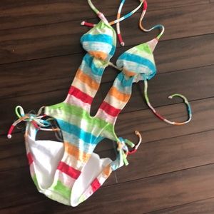 One piece cut out swim suit